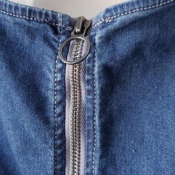 NWT FREE PEOPLE ALEX DENIM DRESS JUMPER SIZE 6 DARK WASH STRETCH STYLE F… - Picture 6 of 15